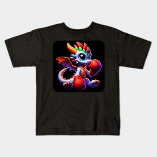 Rufie the Dragon - Boxing #3 Kids T-Shirt